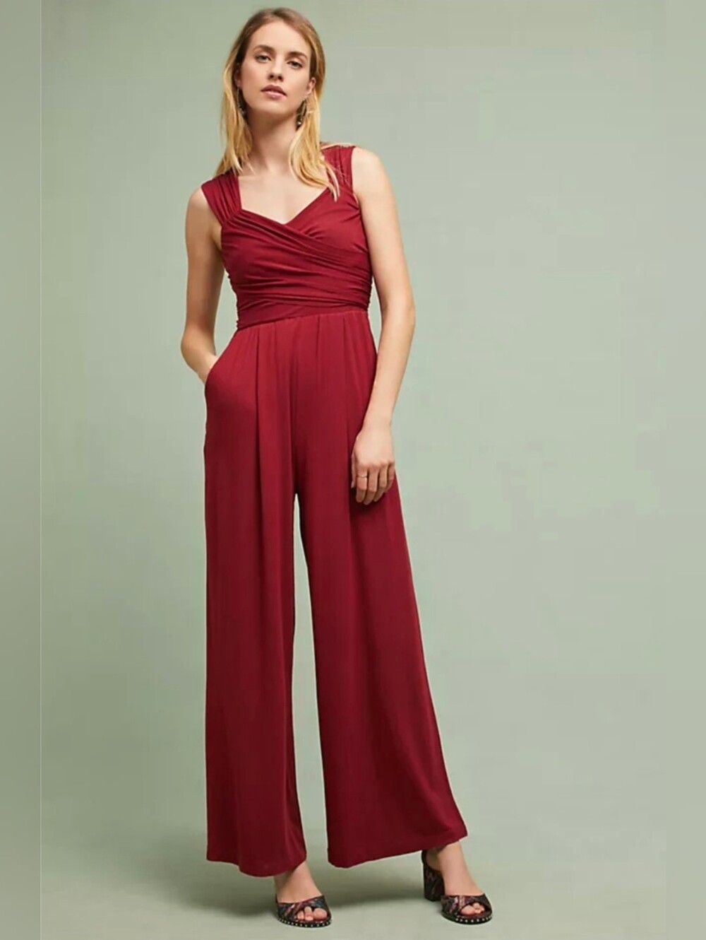 🍷 Moulinette Soeurs Molly Knit Jumpsuit wine color PXL